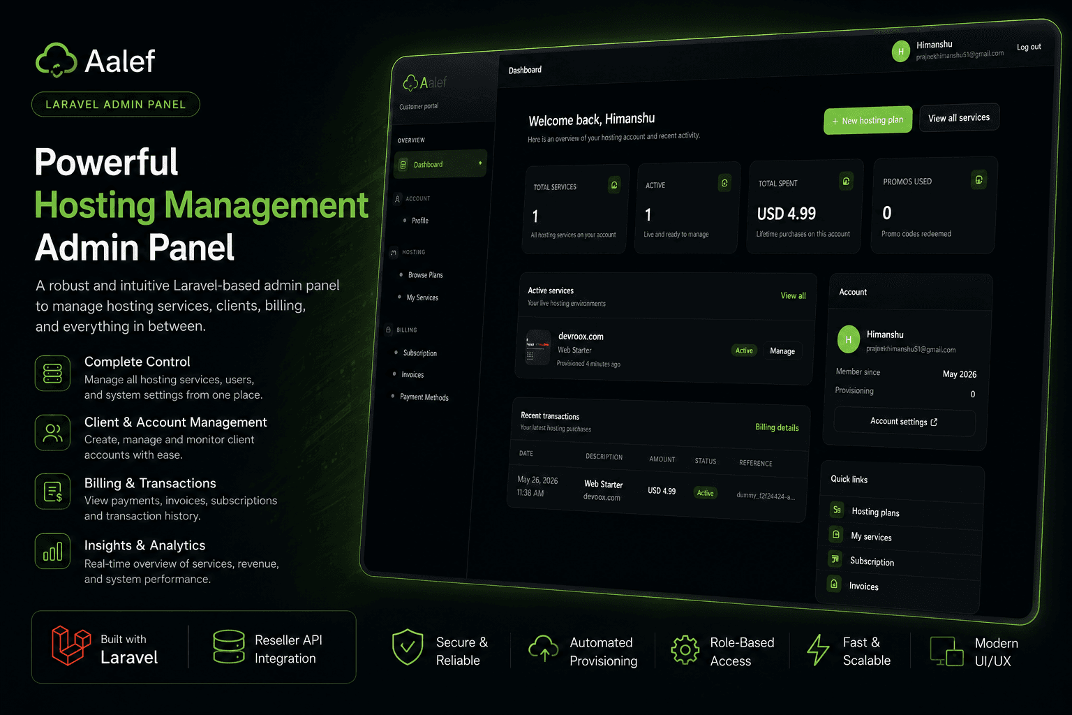 Enterprise Hosting Management & Billing Platform screenshot 3
